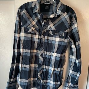Black Diamond Navy and White Plaid Shirt